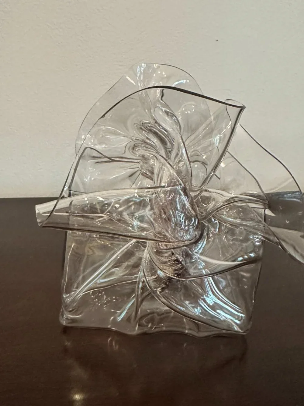 1992 VTG Hand Signed Modernist Lucite Handkerchief Napkin Holder by C.T. Design